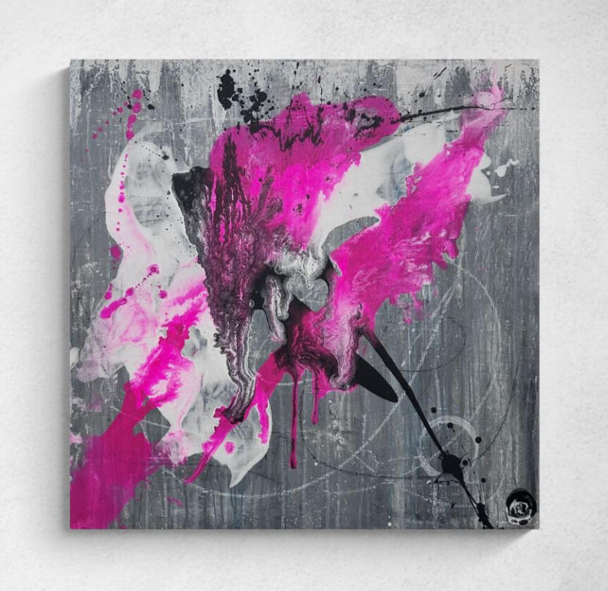 Pink flash - Acryl auf Keilrahmen 70x70cm - €95,-