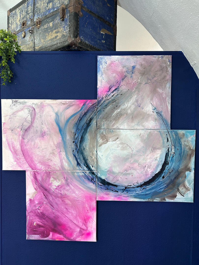 Frequenz #1 - Acryl auf Keilrahmen 4-teilig zu je 60x80cm - €1800,-