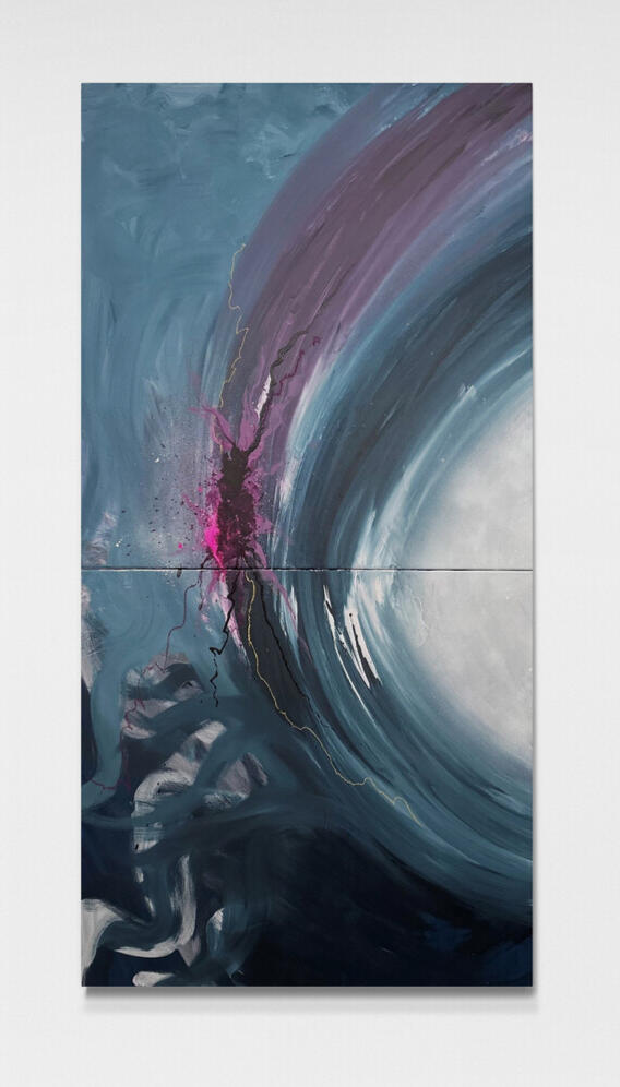Frequenz #6 - Acryl auf Keilrahmen 2-teilig zu je 80x80cm - €620,-